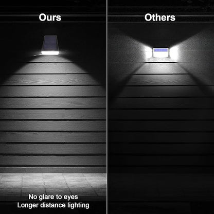Patio Wall Light Solar Powered, Dusk-to-Dawn Deck Lights, 2-Mode 90° Rotatable, Outdoor Security Lights Waterproof, Solar Spotlight for Porch, Garage, Fence, 2-Pack