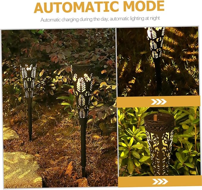 DECHOUS 4 Pieces Solar Pathway Lights Outdoor Garden Lawn Solar Powered Waterproof LED Landscape Projection Lights | Lumora