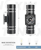 TENGXIN 2 Pack Patio Wall Light,Modern Outdoor Wall Sconce with Stainless Steel Cylinder, Wall Mount Light Exterior | Lumora