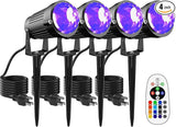 Christmas Halloween LED Spot Lights Outdoor Black Light Projector, 12W Color Changing Landscape Lighting Wired 120V | Lumora