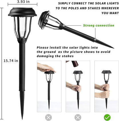SOLPEX 8 Pack Solar Pathway Lights, Solar Path Lights Waterproof, Solar Garden Lights Outdoor for Garden, Yard, Pathway, Landscape, Walkway and Driveway (Warm White)
