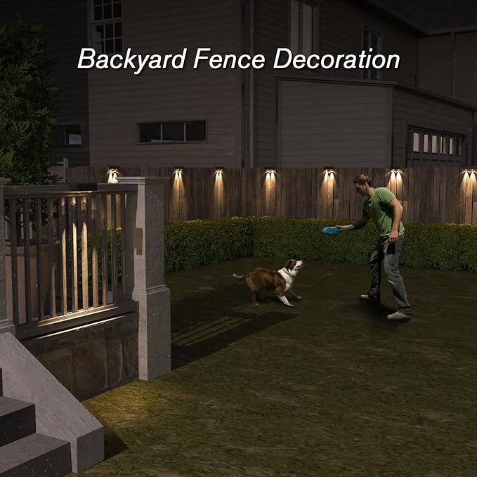 Bridika 8 Pack Solar Deck Lights - Outdoor Waterproof, Lens Led 30 Lm Bright, Solar Powered, Warm White for Steps, Stairs, Railings, Patios, and Backyard