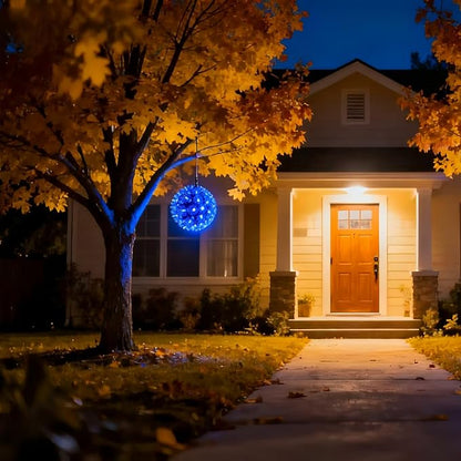 LUCKY SHINE 50 LED Blue Sphere Light, Commercial Grade 6" Starlight Sphere Lights, for Christmas Trees, Windows, Porches, Gate.