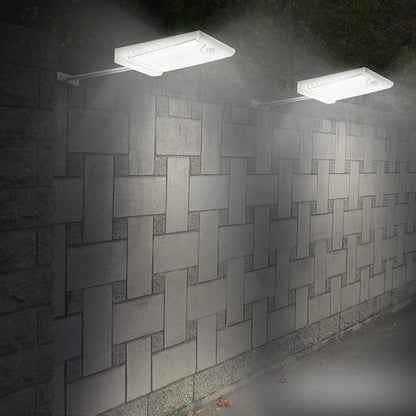 CREATIVE DESIGN 46 LED Solar Lights Outdoor with Mounting Pole, 4 Modes Solar Gutter Light Motion Sensor Light Wall Light for Patio, Barn,Porch,Garage,Stairs, Pack of 2