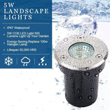 Low Voltage Landscape Lighting,LED Well Light Outdoor 12-24V AC/DC In-Ground Lights IP67 Waterproof Warm White | Lumora