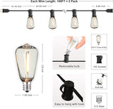 DAMAING Outdoor String Lights 200 FT Waterproof Patio Lights with 102 ST38 Shatterproof LED Bulbs, Dimmable Vintage | Lumora