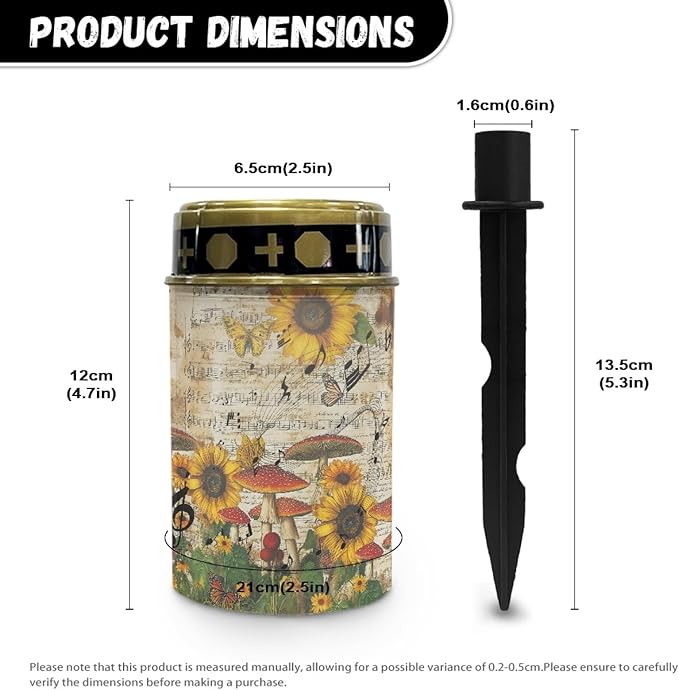 Solar Garden Stake Lights Outdoor Waterproof Cemetery Lights Sunflower Mushroom LED Lantern Cemetery Decorations | Lumora