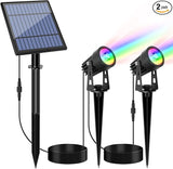 APONUO Metal Solar Spot Lights Outdoor with 9.8ft Cable Solar Powered Landscape Lighting Low Voltage IP65 | Lumora