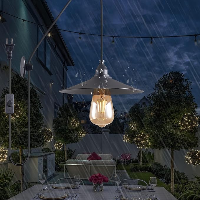 Hanging Lamp with Plug in Cord Outdoor Lamps for Patio Waterproof Pendant Light with Plug Outdoor Lamps for Patio | Lumora