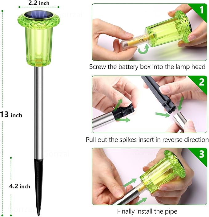 St Patricks Day Decorations Solar Lights Outdoor 10 Pack Solar Pathway Lights Green Halloween Decorations | Lumora