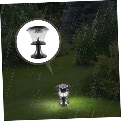 balacoo Solar Garden Light Round LED Lawn Lamp Outdoor Energy Saving Pathway Lighting for Patio Fence Deck