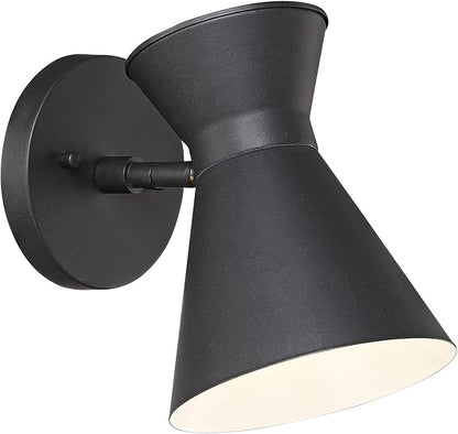 John Timberland Vance 8" High Modern Outdoor Wall Light Fixture Mount Porch House Exterior Outside LED Bulb Swivel Weatherproof Dark Sky Black Metal Front Door Patio Garage Home Deck Garden Backyard