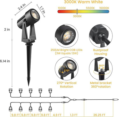 Svater Outdoor String Lights 200 FT with Landscape Lighting Low Voltage 10 Pack for Patio Backyard