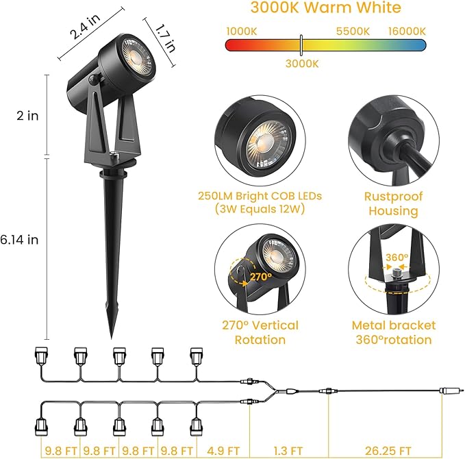 Svater Outdoor String Lights 200 FT with Landscape Lighting Low Voltage 10 Pack for Patio Outside Bistro Backyard