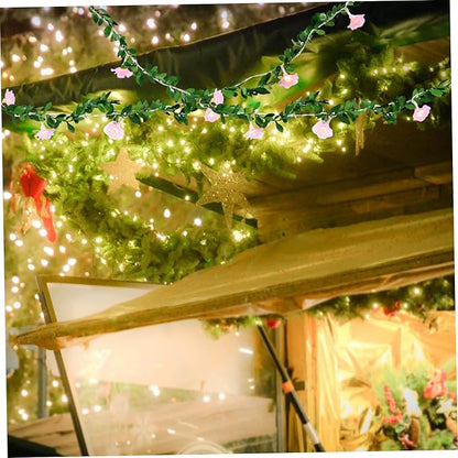 DOITOOL 5pcs Simulated Floral Wreath Light Led String Light Lovely Outdoor Decor for Christmas Festival for Use