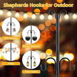 String Light Poles for Outside, 10FT Heavy Duty Outdoor String Light Pole Stand with Shepherd Hooks for Wood Deck | Lumora