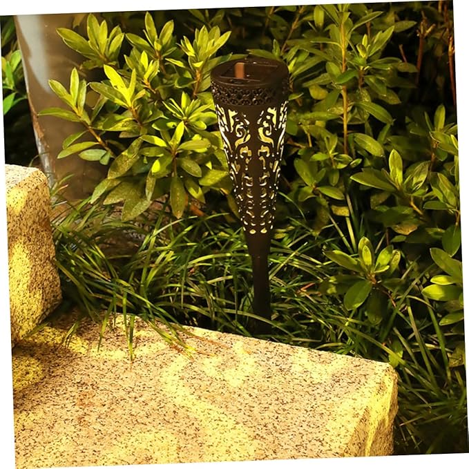 4pcs Solar Pathway Lights Outdoor Waterproof LED Garden Lawn Yard Solar Powered Landscape Decorative Lights with Warm White Projection for Patio