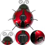 keeda Solar Ladybugs Garden Decor, Waterproof 5.5 Inch Metal Lady Bugs Cute Wall Art LED Garden Light Outside Decor | Lumora