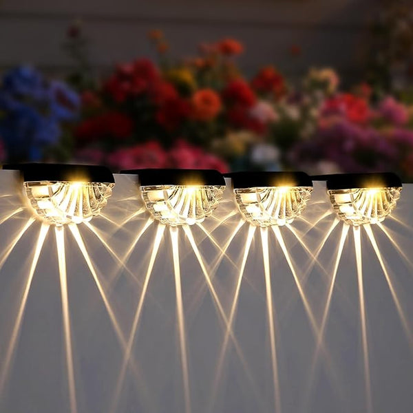 Greluna Solar Fence Lights Outdoor, 12 Pack Waterproof Deck Lights, Auto Dusk to Dawn Step Lights with Warm White | Lumora