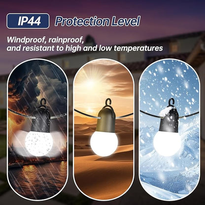 LED Terrace Light Cold White Shatterproof G45 Sphere 12 Edison Bulb Waterproof for Christmas, Porch, Deck, Garden, Backyard, Porch, Halloween