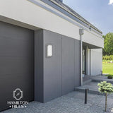 Hamilton Hills 14 Inch Silver Squared Flush Mount Outdoor Light Fixture | Modern Front Door Exterior Light 3000K | Lumora