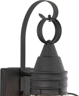 VAXCEL 2-Pack Chatham 13.5 in. H 1-Light Textured Black Coastal Outdoor Wall Sconce Made of Durable Steel, Clear | Lumora