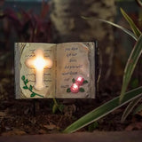 Outdoor Solar Memorial Cross Stakes Lights, Waterproof Book Statue Grave Decorations Sympathy Gifts for Cemetery | Lumora