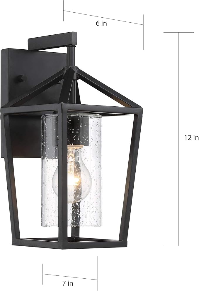 NUVO 60/6591 Hopewell Lighting Fixture, 1Lt Small Lantern, Matte Black - Outdoor Wall Light | Lumora