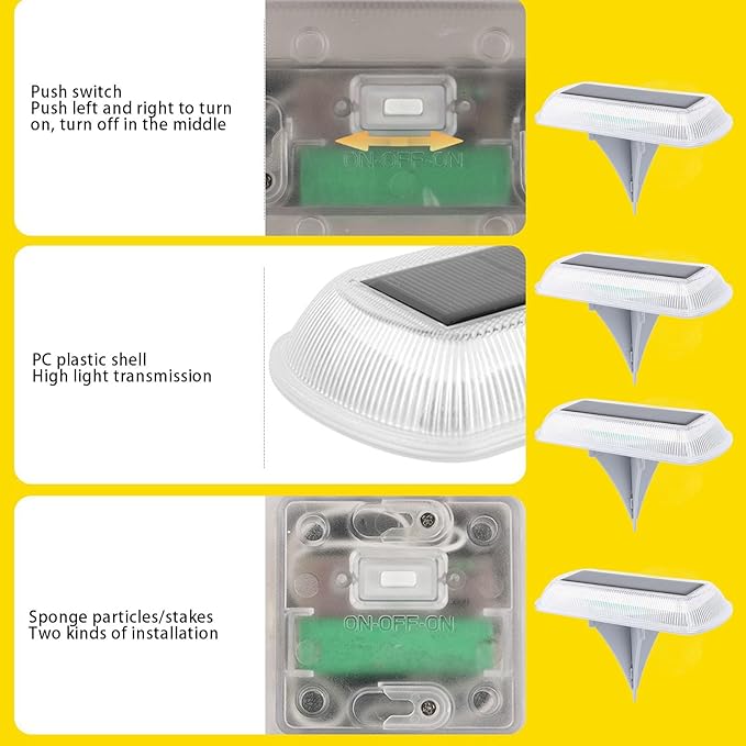 4 Pack Solar Ground Lights, IP65 Weatherproof, 3000K Warm White LED, Outdoor Solar Pathway Lights for Garden Lawn | Lumora