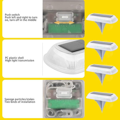 4 Pack Solar Ground Lights, IP65 Weatherproof, 3000K Warm White LED, Outdoor Solar Pathway Lights for Garden Lawn Patio
