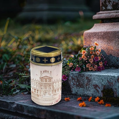 Castle Cemetery Lights - Solar Powered, Waterproof, Auto On/Off, Cute Garden & Pathway Lanterns