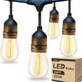 KYY 24FT Outdoor String Lights 2500K for Patio Waterproof LED with Edison Shatterproof Bulbs Cozy for Garden Yard | Lumora