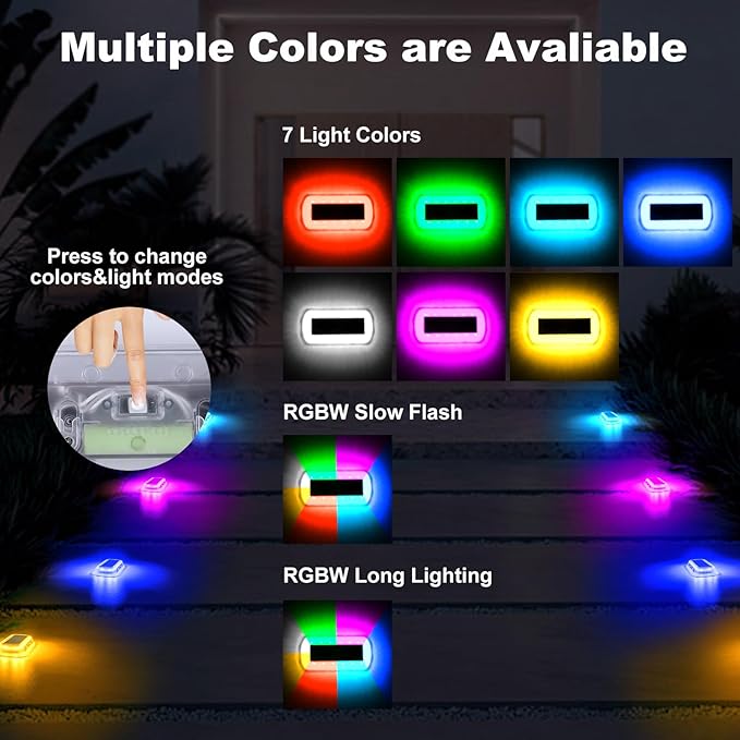 T-SUN Solar Deck Lights Outdoor Waterproof, Deck Lights Solar Powered, Driveway Marker Light for Fence Front Door | Lumora