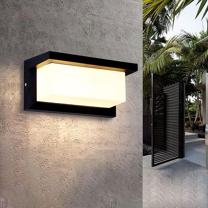 LED Wall Light Outside Wall Sconce, IP65 Waterproof Square Outside Lights, Motion Sensor Exterior Wall Lighting | Lumora