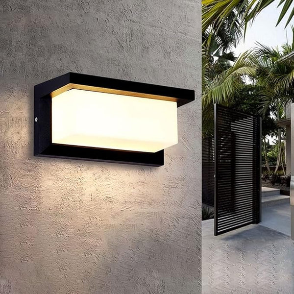 LED Wall Light Outside Wall Sconce, IP65 Waterproof Square Outside Lights, Motion Sensor Exterior Wall Lighting | Lumora