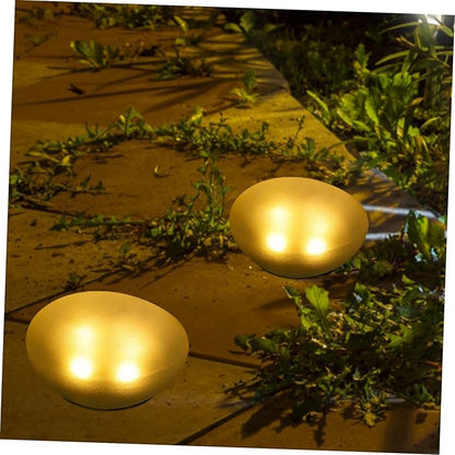 Solar Pebble Shape Garden Light Outdoor Decorative Lamp for Backyard Warm Light Solar Led