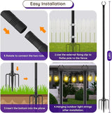 zoegi 10 Pack 10Ft String Light Poles,Light Poles for Outside Lights with Fork,Outdoor Brackets Hanging | Lumora