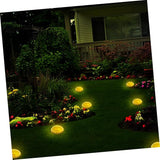 4pcs Warm Light Solar-Powered LED Outdoor Ground Lamps for Garden Lawn Landscape Lighting, Black Disc Design | Lumora