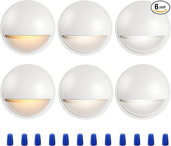 CLOUDY BAY [6 Pack] 3CCT Low Voltage LED Deck Lights Outdoor,2700K/3500K/5000K Selectable,Landscape Step Stair | Lumora