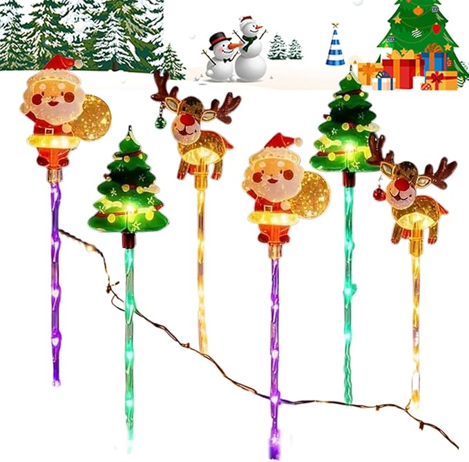 Christmas Solar Pathway Light – ABS 47cm | Landscape Christmas Lights | Solar Christmass Stake Light Outdoor Waterproof Garden Yard Lawn Walkway Patio Decorative Lighting for Holiday Festival and Sea