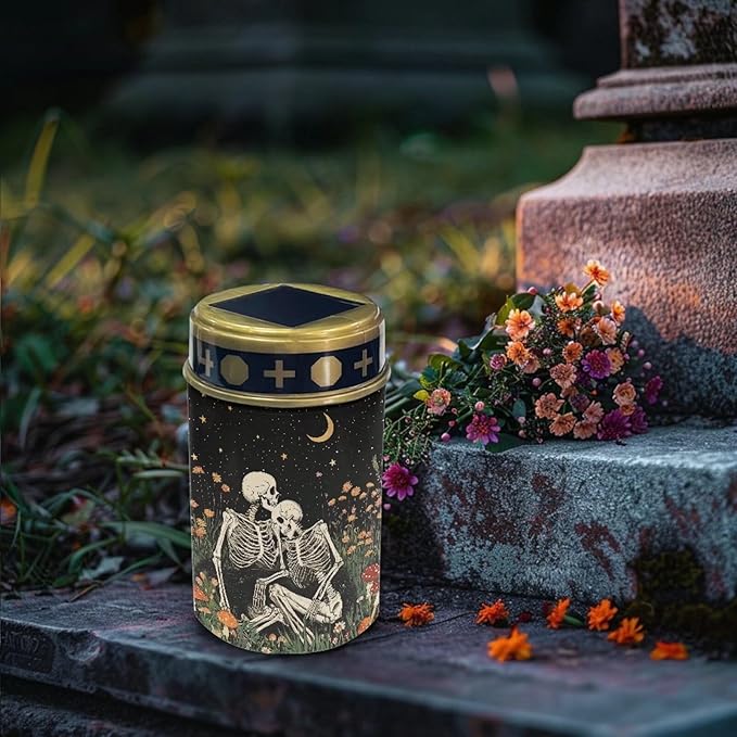 Skeleton Starry Night Cemetery Solar Lights Memorial Solar Lights Waterproof Grave Decorations Gifts for Cemetery Home Outdoors Lawn Outdoor Yard Patio
