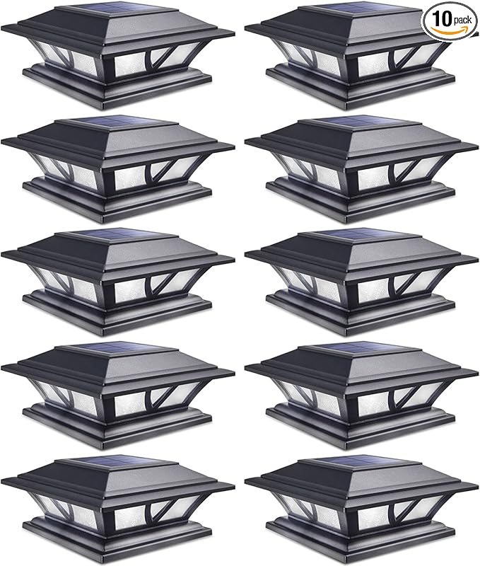 SIEDiNLAR Solar Post Lights Outdoor 2 Modes LED Deck Fence Cap Light for 4x4 5x5 6x6 Posts Patio Garden Decoration | Lumora