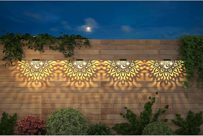Solar Fence Lights 6 Pack Solar Deck Lights Waterproof LED Powered Step Wall Lanterns Outdoor Decorations Warm | Lumora