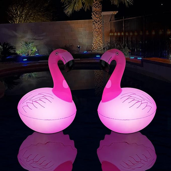 Floating Pool Lights Pack of 2, Solar Flamingo Pool Lights Waterproof, Glow in The Dark Solar - Outdoor Path Light | Lumora