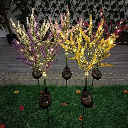 Ulalaza 2PCS Garden Solar Lights Multi-Color Changing 28 LED Flower Stake Light Decorative Landscape Lawn Yard Outdoor Lights Pink and Red Length 90 * 60 * 400mm/4 * 3 * 16inch