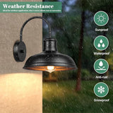 11" Outdoor Wall Lights, 2-Pack Black Wall Sconces Farmhouse Gooseneck Barn Lights for Porch, Anti-Rust Waterproof | Lumora