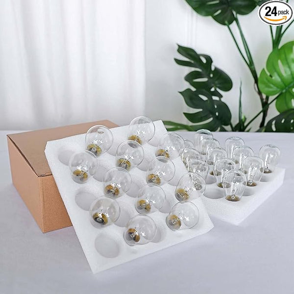 Efavormart 24 Pack | 11W Incandescent Warm White S14 Outdoor String Light Bulbs + 1 Extra Replacement Bulb Free for | Lumora