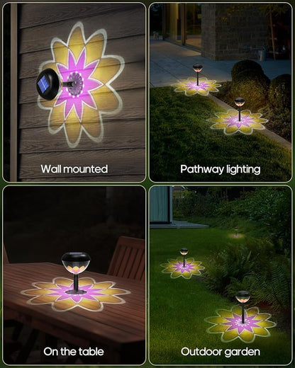 olar Pathway Light, 2-in-1 LED Solar Garden Lights, Waterproof Cordless Outdoor Projection Lights for Yard Lawn Backyard Walkway Garden Table Fence Landscape Gifts - Sunflower 1Pack