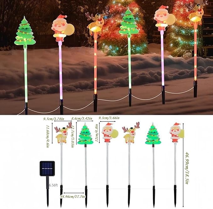 Christmas Solar Pathway Light – ABS 47cm | Landscape Christmas Lights | Solar Christmass Stake Light Outdoor Waterproof Garden Yard Lawn Walkway Patio Decorative Lighting for Holiday Festival and Sea