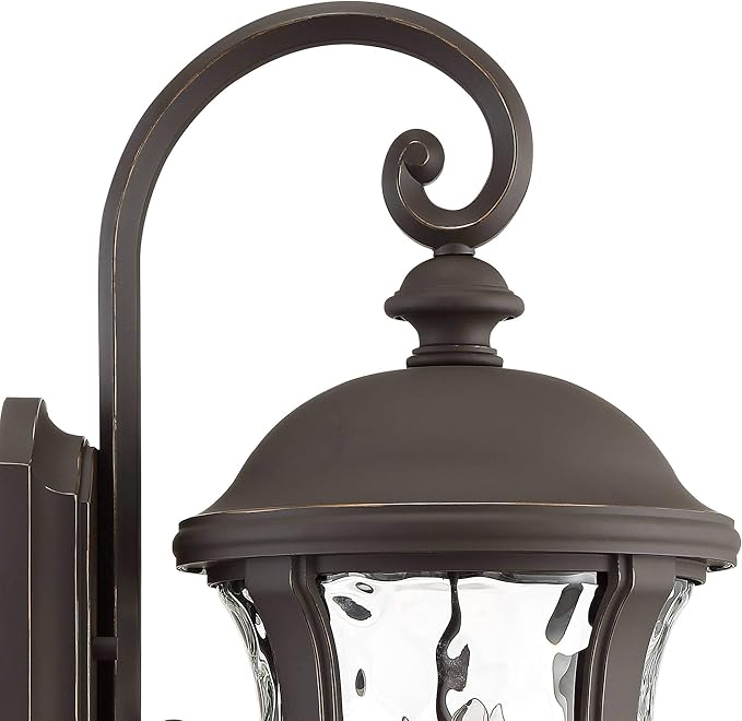 John Timberland Park Sienna Vintage Outdoor Wall Light Fixture Bronze 22 1/4" Clear Hammered Glass Downbridge for Exterior House Porch Patio Outside Deck Garage Yard Front Door Garden Home